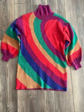 FARM Rio Rainbow Wild Hearts Sweater Dress Sz M